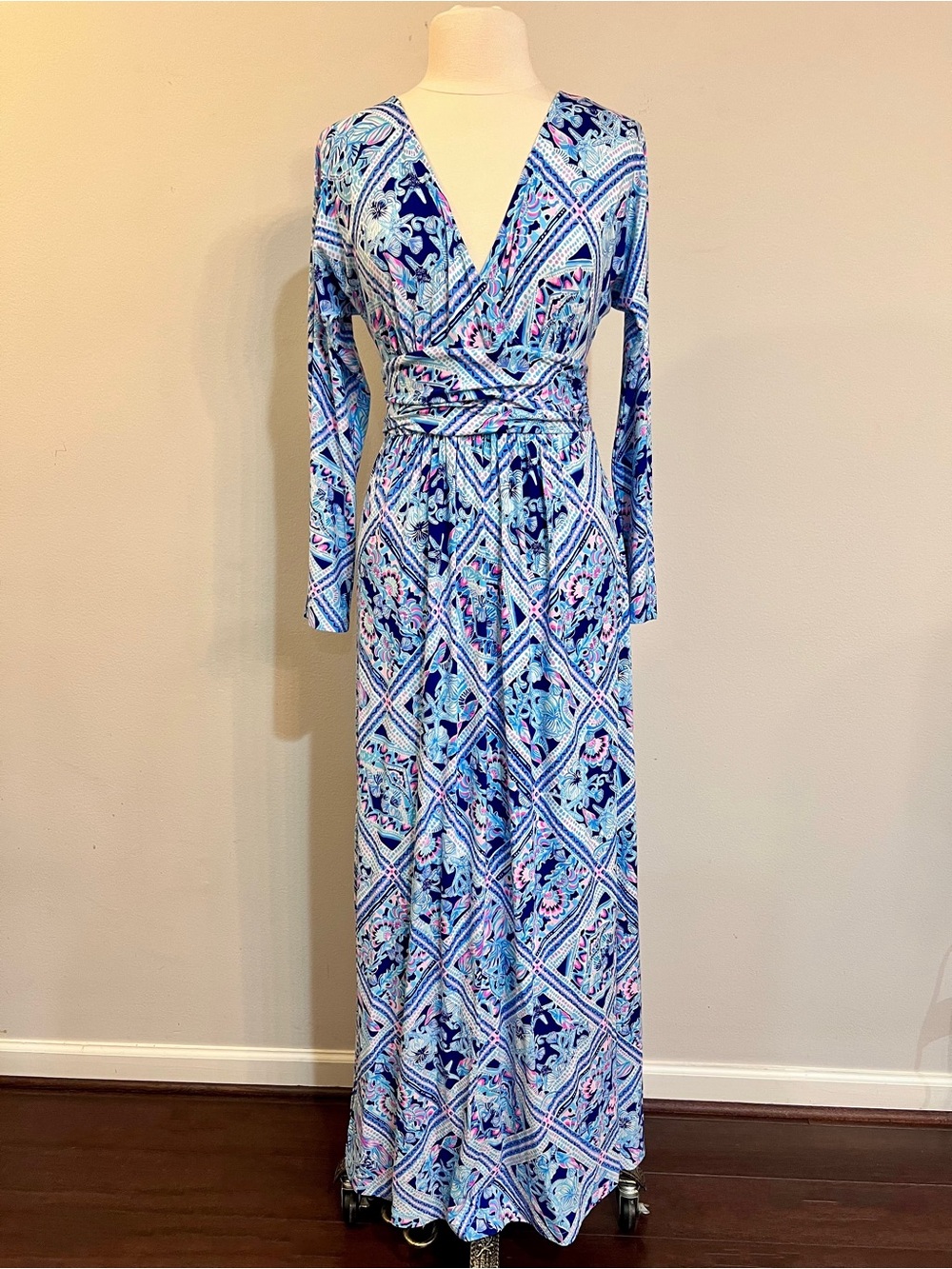 Lilly Pulitzer Zanzibar Blue Nichola Maxi Dress M NWOT